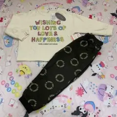 新品　キッズ　パジャマ上下セット　カラフルロゴ　男の子　女の子　100cm