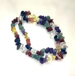 新・多色天然石＆水晶ビーズ2連ブレスレット
