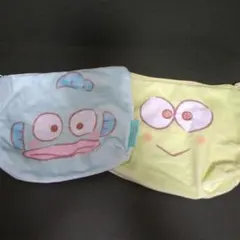 ガチャ　サンリオ　ふわふわ FACE 台形ポーチ　けろっぴ　ハンギョドン　セット