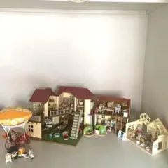シルバニア　あかりの灯る大きなお家　赤い屋根のお家　幼稚園　空の冒険飛行船