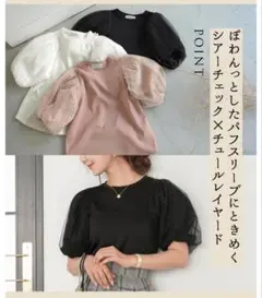 レイヤードパフスリーブカットソー le reve vanillerのサムネイル