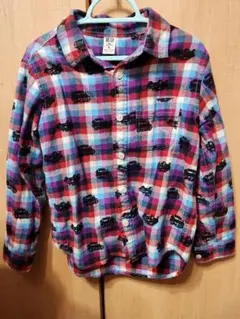 長袖シャツ カーズ 車柄 120㎝　ユニクロ　チェック柄