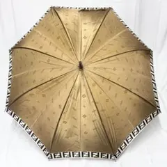 ⭐️正規品　FENDI　フェンディ　長傘　雨傘　FF ズッカ柄　木製　イタリア製 FENDI フェンディ 定番 ズッカ柄 長傘 ブラウン 雨傘 - メルカリ