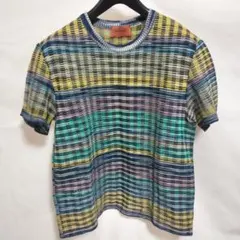 MISSONI ミッソーニ マルチカラー 半袖　ニット　トップス MISSONI(ミッソーニ) 半袖ニット マルチカラー サイズ 44｜【公式