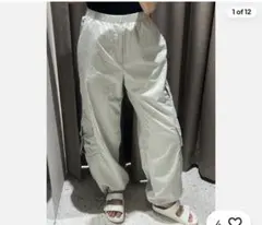 zara グレー　カーゴパンツ