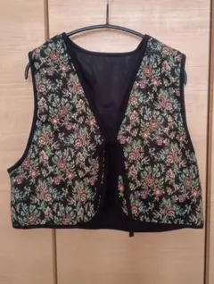 花柄刺繍 ベスト Lサイズ