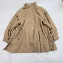 SHIPS シップス　強撚 ギャバ スタンドカラー ハーフ コート　ブルゾン