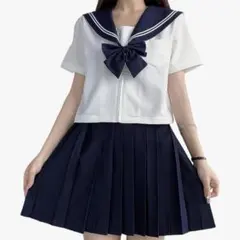 セーラー服上下 半袖リボン付き 大きいサイズ