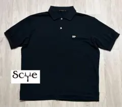 SCYE BASICS ポロシャツ 38 ブラックワンポイントロゴ日本製 鹿子のサムネイル