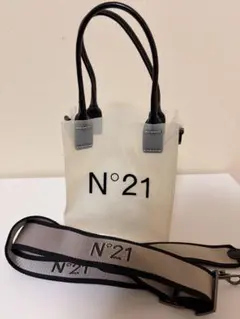 ヌメロヴェントゥーノ バッグ N°21(ヌメロ ヴェントゥーノ)｜2WAY ロゴ トートバッグ/ブラック の