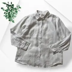 無印良品 プレミアムリネンシャツ M ホワイト 白 長袖 麻100% 良品計画のサムネイル