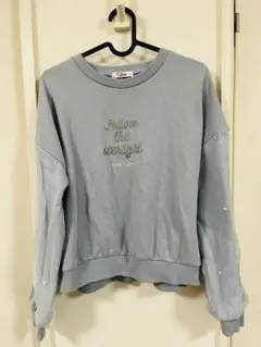 ピンクラテ⭐︎M165cmトレーナーくすみブルー