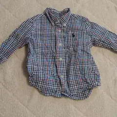 チェックシャツ ラルフローレン 80cm 美品 青 入学式 入園式 卒園式