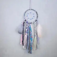 エスニック　三つ編み　ブルーグリーンミックス　ドリームキャッチャー