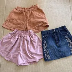 キッズ服3点セット（ショートパンツ・スカート）120・130サイズ