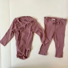 【新品未使用】h&m ロンパース　セットアップ　70 80 ピンク