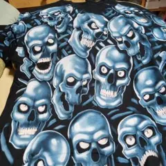LIQUID BLUE スカル 総柄 Tシャツ XLのサムネイル