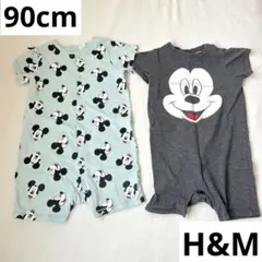 H&M ミッキーロンパース 90cm✨ 2点セット