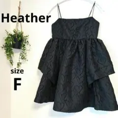 【美品】Heather ヘザー ハートフクレジャガードキャミチュニック ブラックのサムネイル