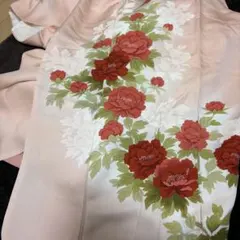 ピンク 花柄 訪問着