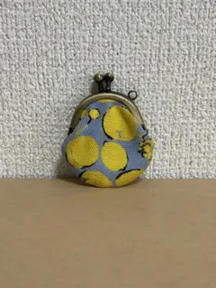 レモン柄　ミニコインケース　がま口