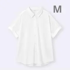 【新品タグ付き】GU ジーユー　ドレープシャツ（半袖） ホワイト　白　M