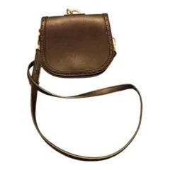 PAPILLONNER パピヨネ　本革　レザーショルダーバッグ　黒