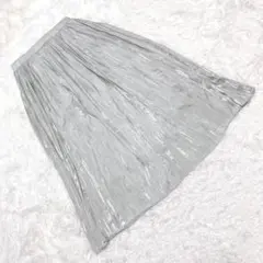 『ローズバッド』 (F) ウエストゴムフレアスカート 光沢 裏地あり フェミニン