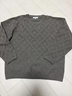 【美品】THE SHOP TK ダイヤ柄 ジャガードニット モカグレー