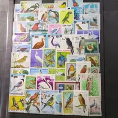 世界の鳥切手（使用済み）50枚