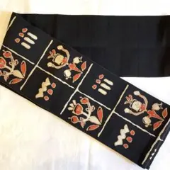 不思議な幾何学模様の半幅帯　大正ロマン