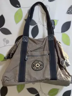 Kipling グレー　ショルダーバッグ　大型