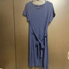 scroll ネイビー カットソーワンピース M