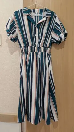 GRL ストライプ柄 シャツワンピース 半袖