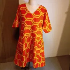 着物リメイクビタミンカラーのウールワンピース