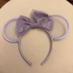 ディズニー カチューシャ レース 紫 ミニー