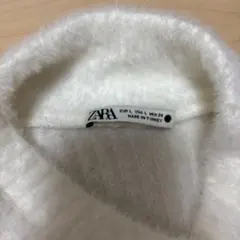 ZARA ホワイト 半袖タートルネック L