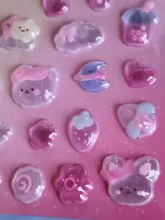 ドロップシール☆３D立体シール ・ピンクステッカー