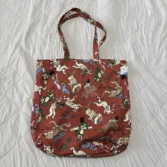 美品　ニコアンド　鳥獣戯画　トートバッグのサムネイル