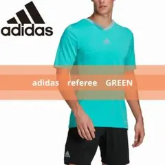 新品 アディダス HF5971 レフェリーシャツ サッカー半袖審判シャツ 緑XL