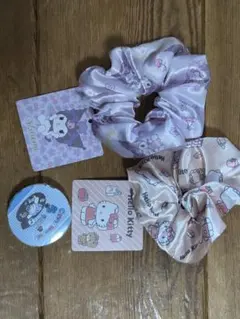 ハローキティ・クロミ　シュシュ シナモンロール　ハンドタオル　3点セット