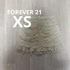 FOREVER 21 フリル　ミニスカート 【XS】　スカート　花柄　ホワイト