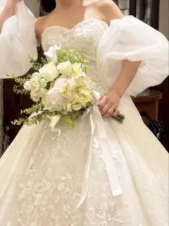 ホワイト 造花 ウェディングブーケ