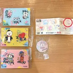 BT21 くら寿司 びっくらポン MANG缶バッジ＆ステッカー3種セット 非売品