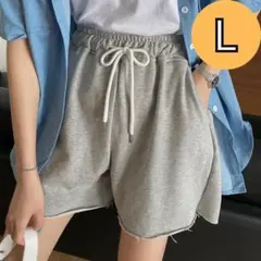 レディースショートパンツ グレー L 短パン スウェット ダンス スポーツウェアのサムネイル