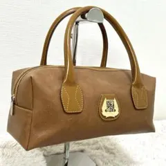 美品 LANCEL ハンドバッグ ブラウン ミニボストン 金 ロゴ ヴィンテージのサムネイル