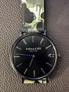 COACH 腕時計 革ベルト 迷彩柄 クォーツ 稼働中！のサムネイル
