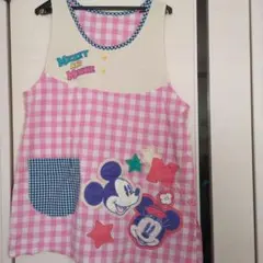 エプロン　保育士　調理師　幼稚園　ディズニー　ミッキーミニー　ピンク
