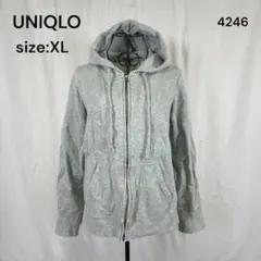 UNIQLO ユニクロ ジップアップパーカー グレー XL