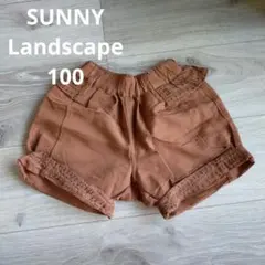サニーランドスケープ　ショートパンツ　100 ブラウン　音符　ズボン　ボトムス